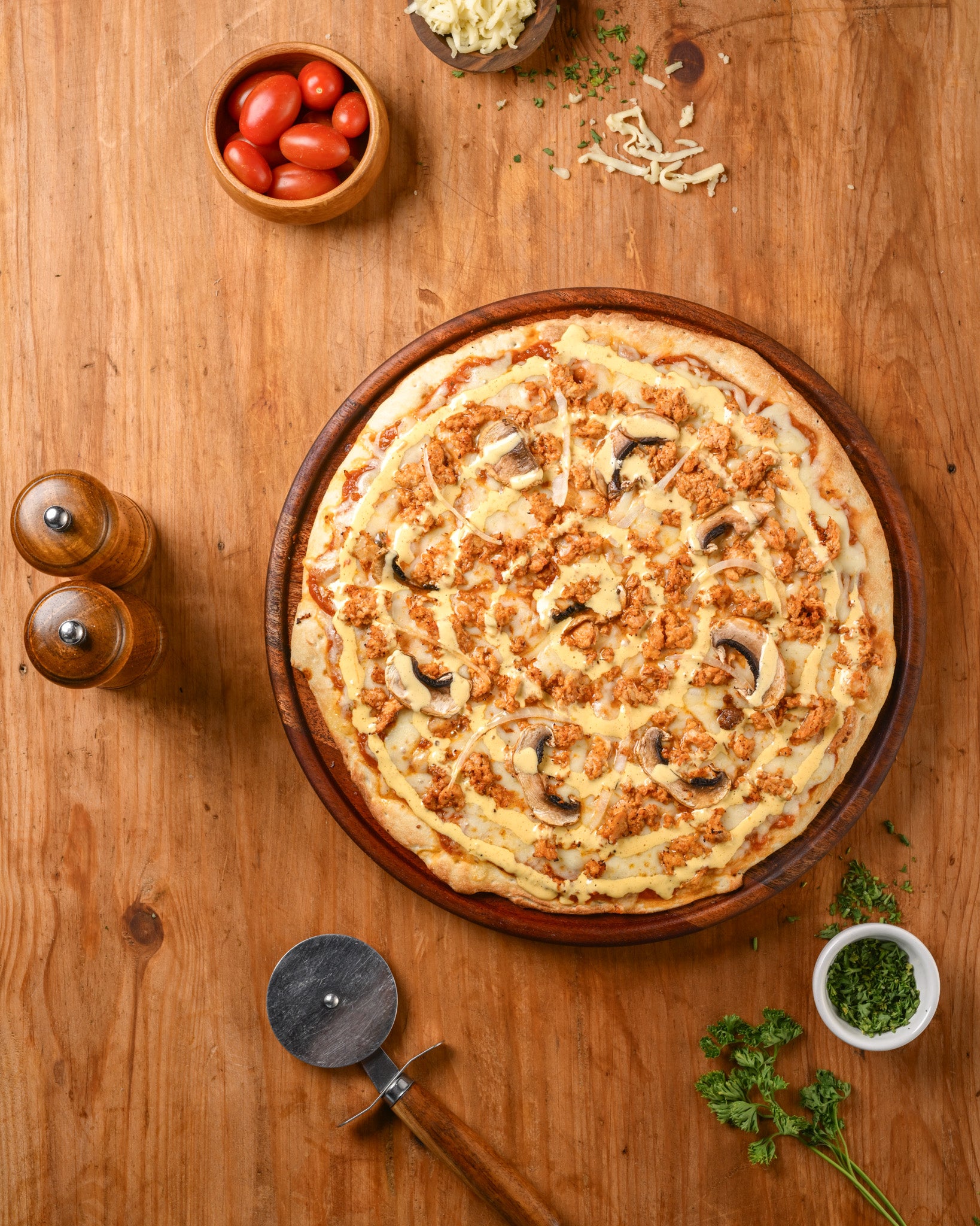 CHICKEN MUSHROOM - CHOOSE ANY 2 PREMIUM PIZZAS