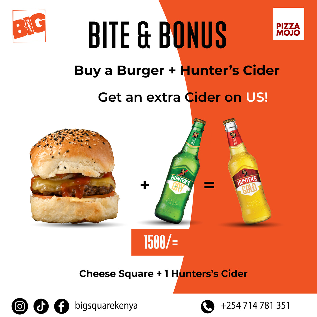 BITE & BONUS - CHEESE SQUARE + HUNTER'S CIDER