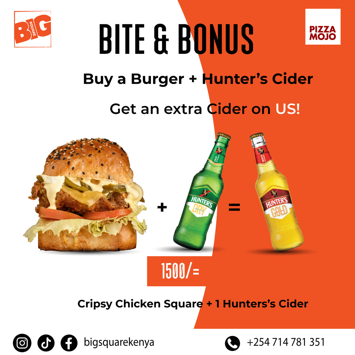 BITE & BONUS - CRISPY CHICKEN SQUARE + HUNTER'S CIDER